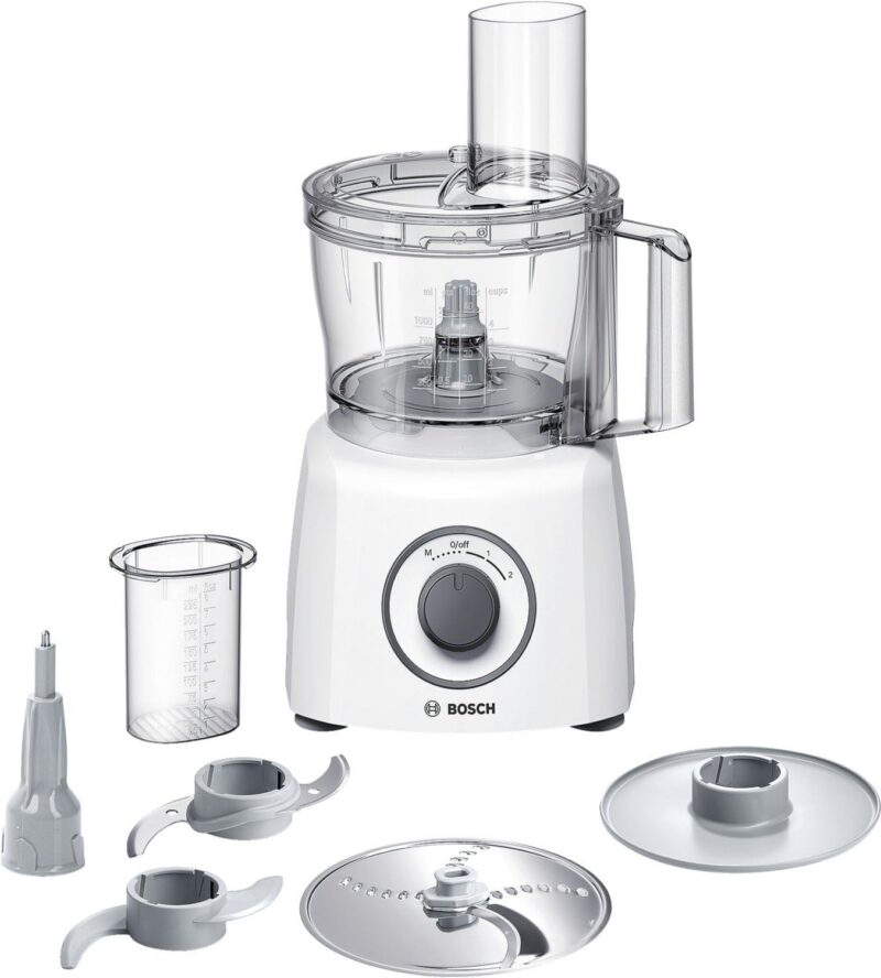 Bosch MultiTalent 3 MCM3100W – Robot de cuisine 800W – 2,3 L – 20 fonctions – Blanc
