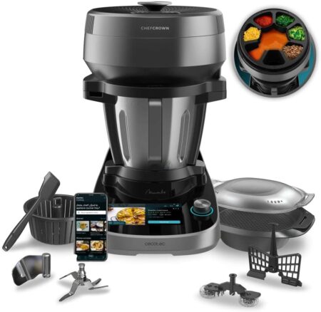 Cecotec Mambo Cooking Victory – Robot de Cuisine 5L – 45 Fonctions – 1700W – Recettes Guidées + Accessoires Complets