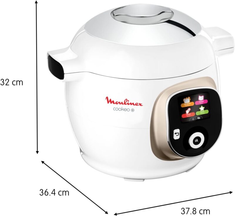 Moulinex Cookeo – Multicuiseur Intelligent 6L – 150 Recettes Intégrées – Cuisson Automatique – 1600W – Écran Intuitif – Guide de Cuisson – App MyMoulinex – Blanc Métal – Image 2