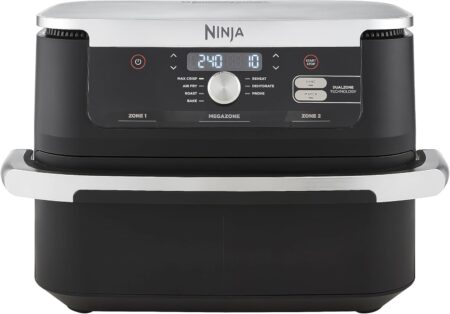 Ninja Foodi FlexDrawer AF500EU – Friteuse à Air 10,4 L, 7 Fonctions, Double Zone & MegaZone, Pièces Lavables au Lave-vaisselle