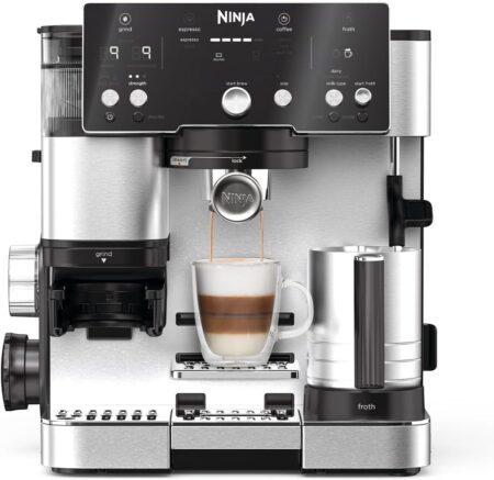 Ninja Luxe Essential ES501EU – Machine à Café 2-en-1 avec Broyeur à Grains et Mousseur à Lait Intégrés